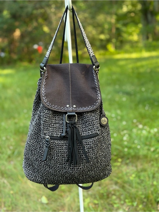 The Sak Handbags - The Sak Crochet Convertible Backpack Boho Knit Shoulder Bag